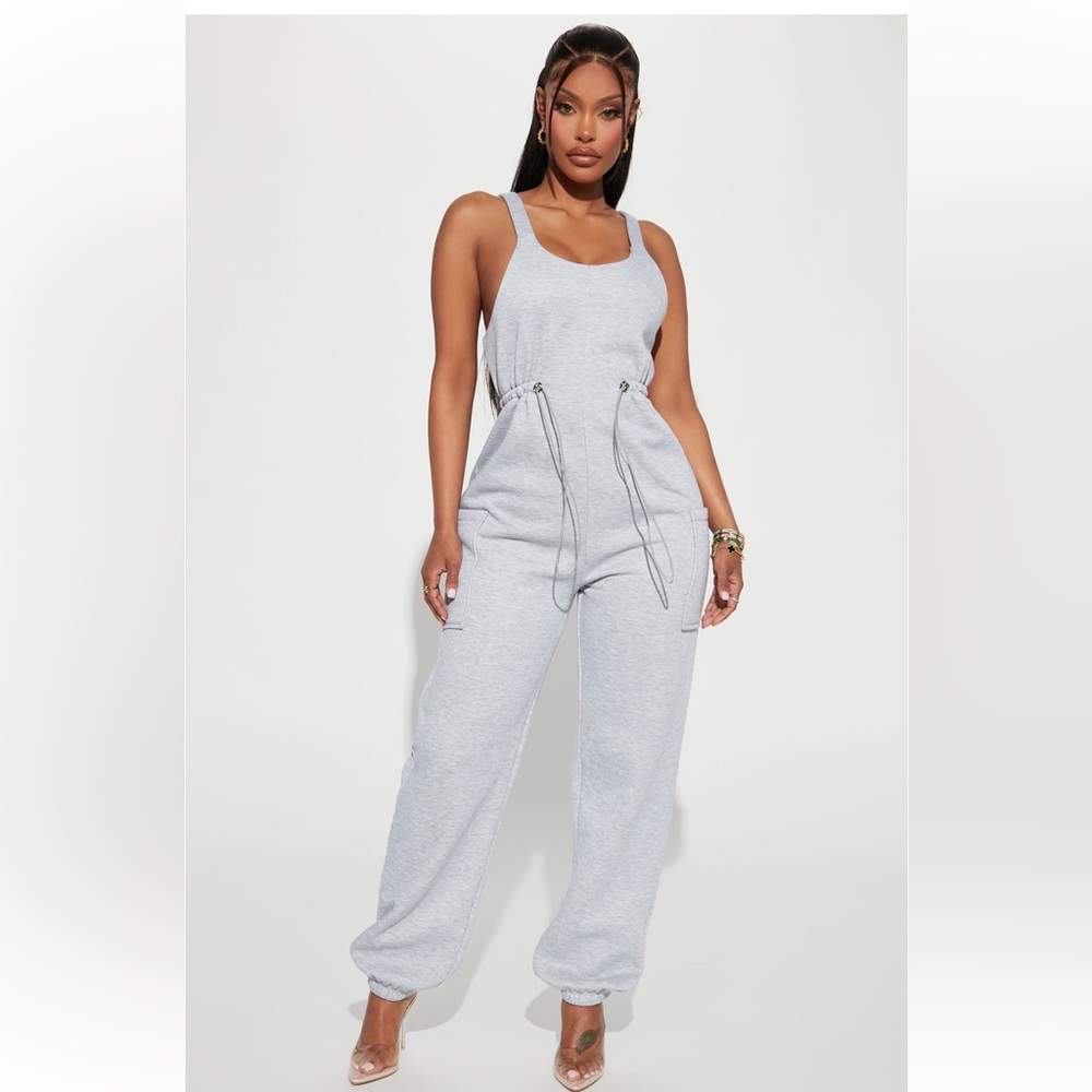 Heather Gray cozy jumpsuit